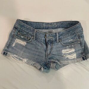 American Eagle distressed jean shorts